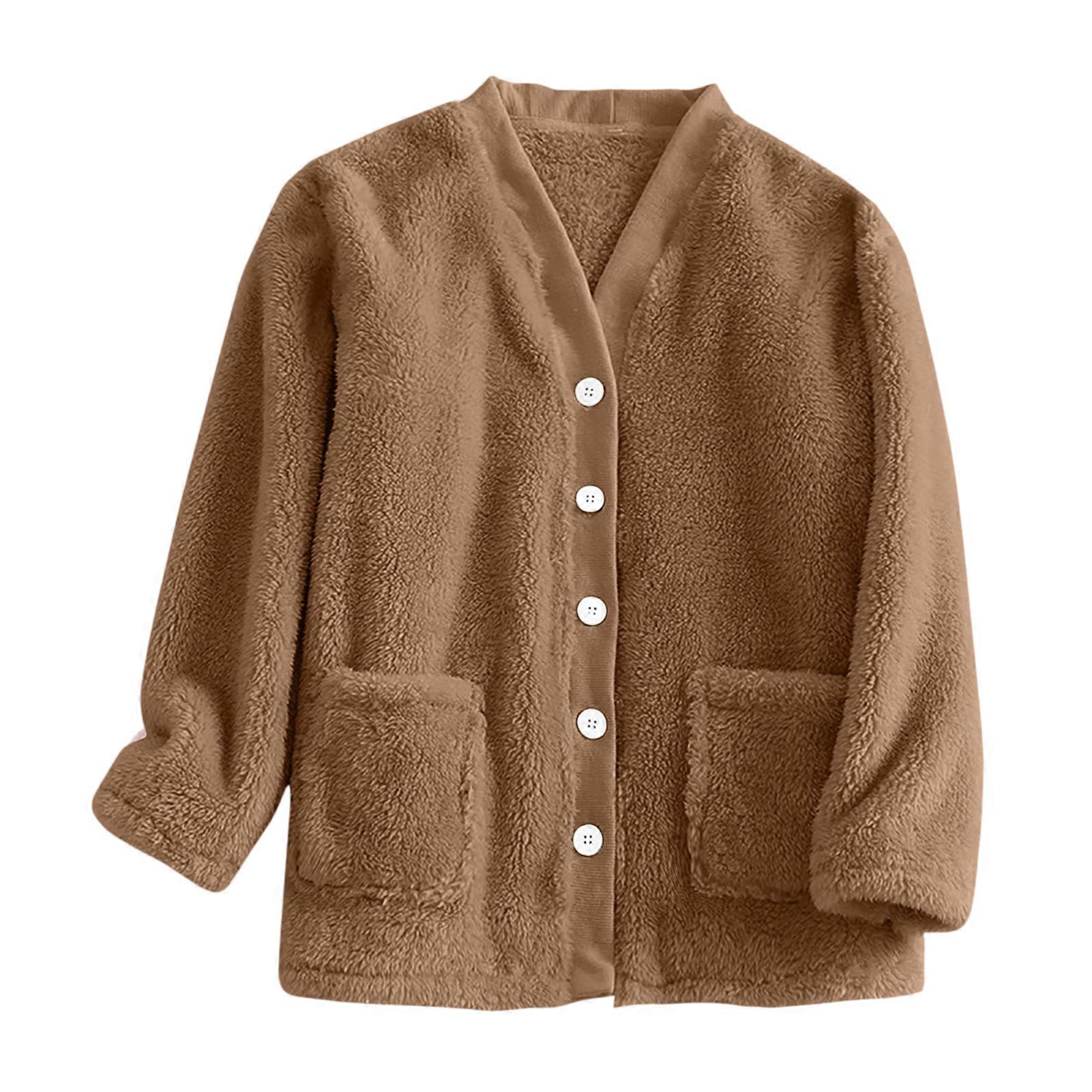Lightweight Soft Fleece Bed Jacket Button Down Fuzzy House Jacket