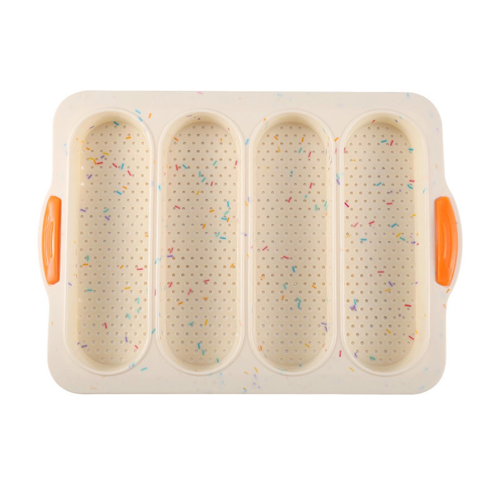Silicone Bun Bread Baguette Pan Perforated Tray Soft Nonstick French Bread Die