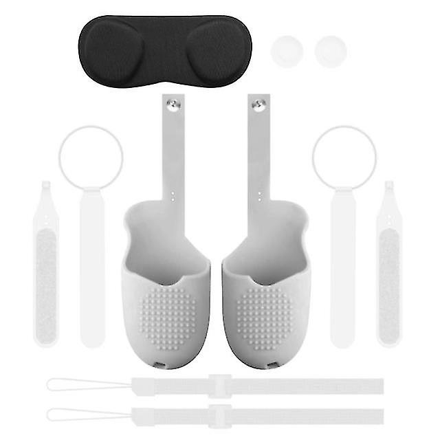 5in1 ナックルストラップ+グリップカバー+ハンドストラップ+VRレンズダストカバー+親指ボタンキャップ Oculus Quest 2 Vrコントローラアクセサリー