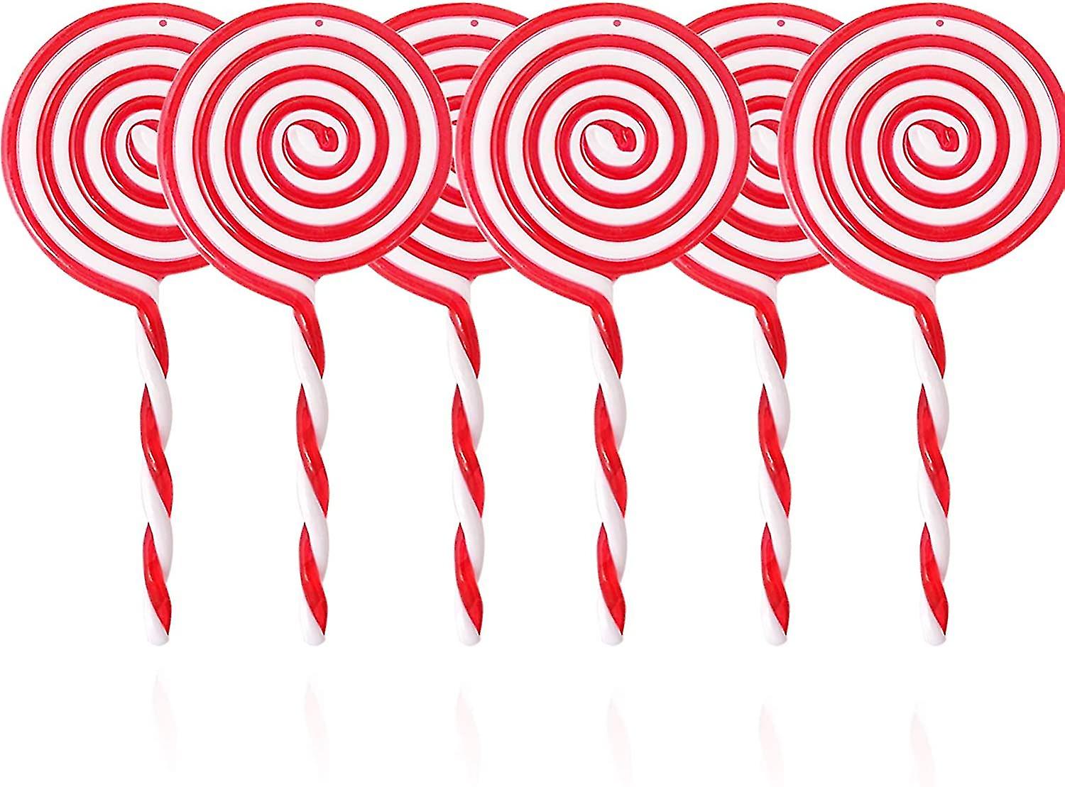 6 PC πλαστικά Χριστούγεννα Candy Γλειφιτζούρι στολίδια λευκό και κόκκινο χριστουγεννιάτικο δέντρο κρέμεται διακοσμήσεις στολίδι για διακοπές πάρτι διακοπές εξωραϊσμός