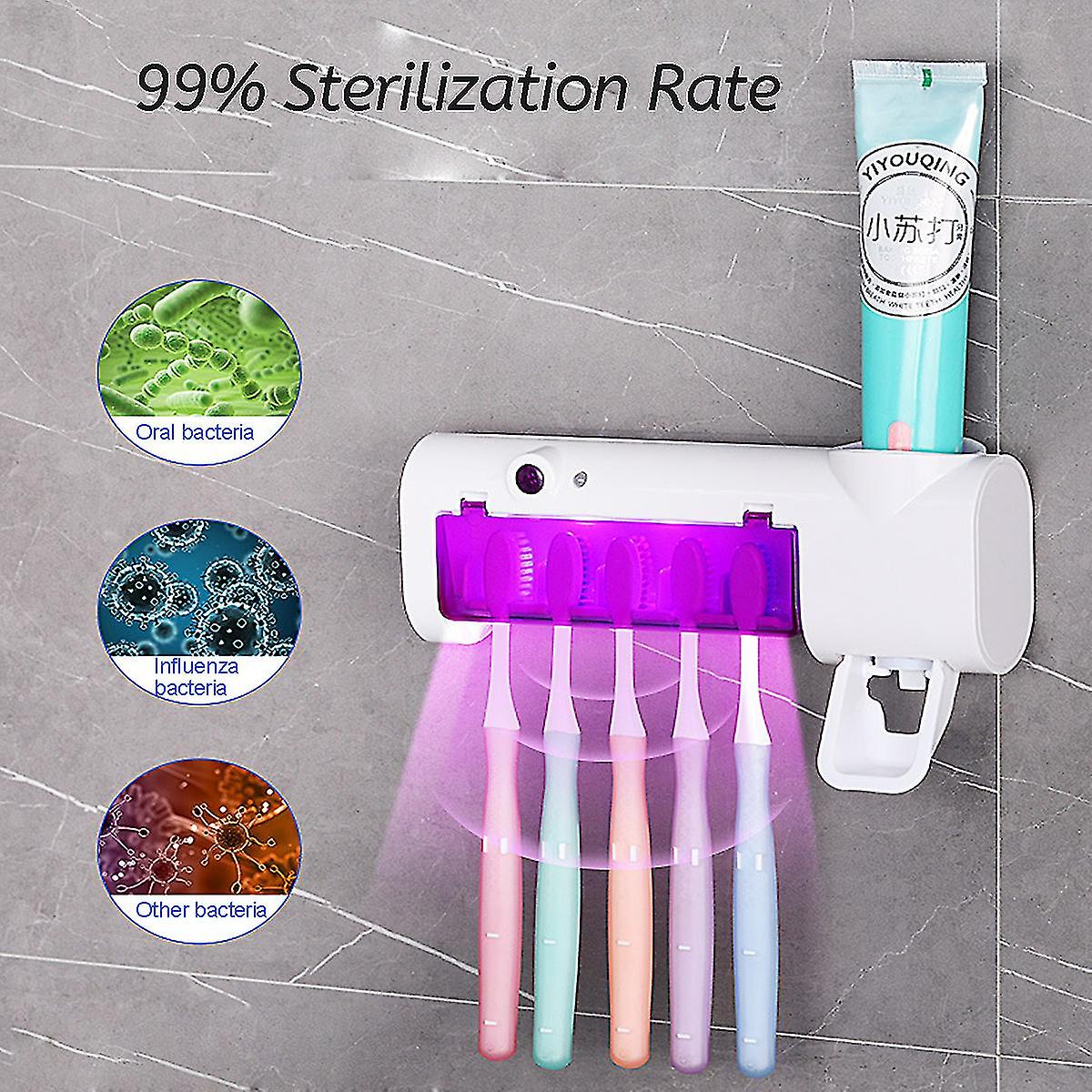 Uv Light Sterilizer Cleaner Toothbrush Wall Mount Holder Rack