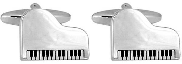 David Van Hagen Grand Piano Cufflinks - Silver/Black/White
