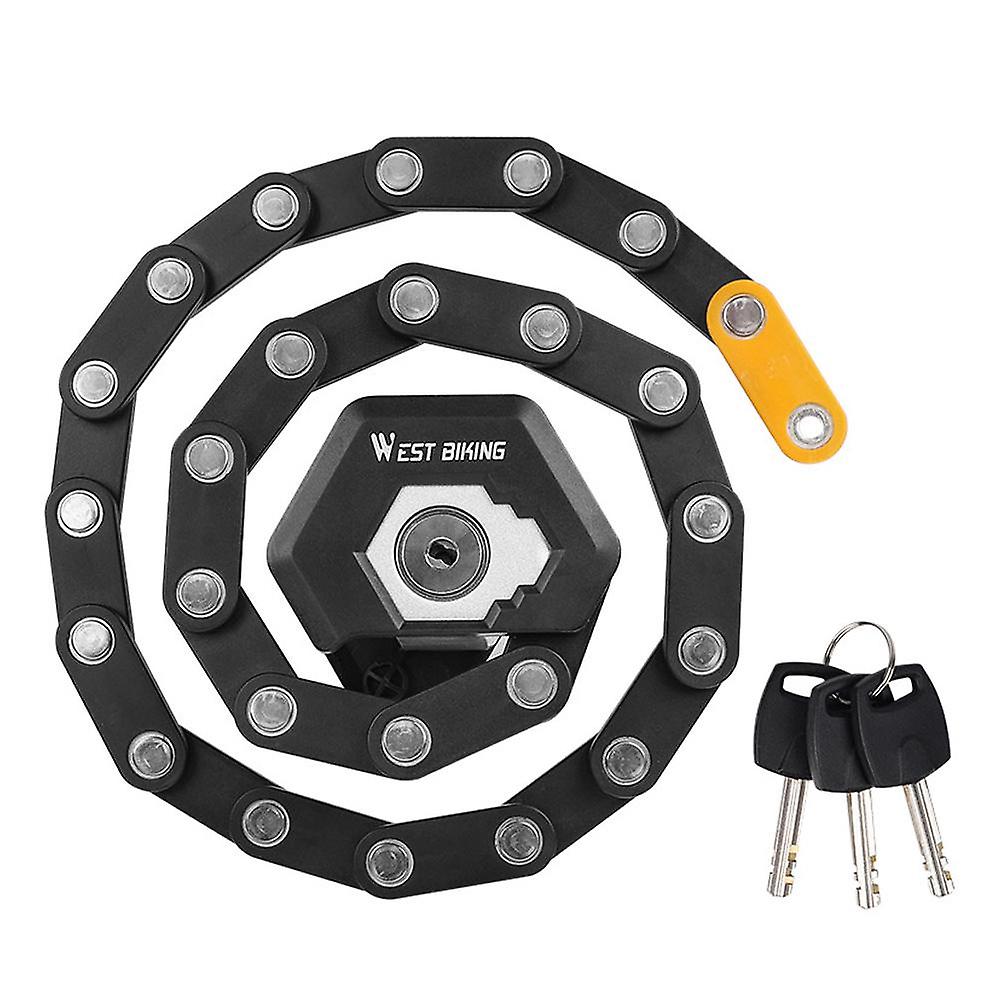 West Biking Foldable Bike Lock With 3 Keys Hamburg-Lock Alloy Anti-Theft Strong Secure Bicycle Chain Lock