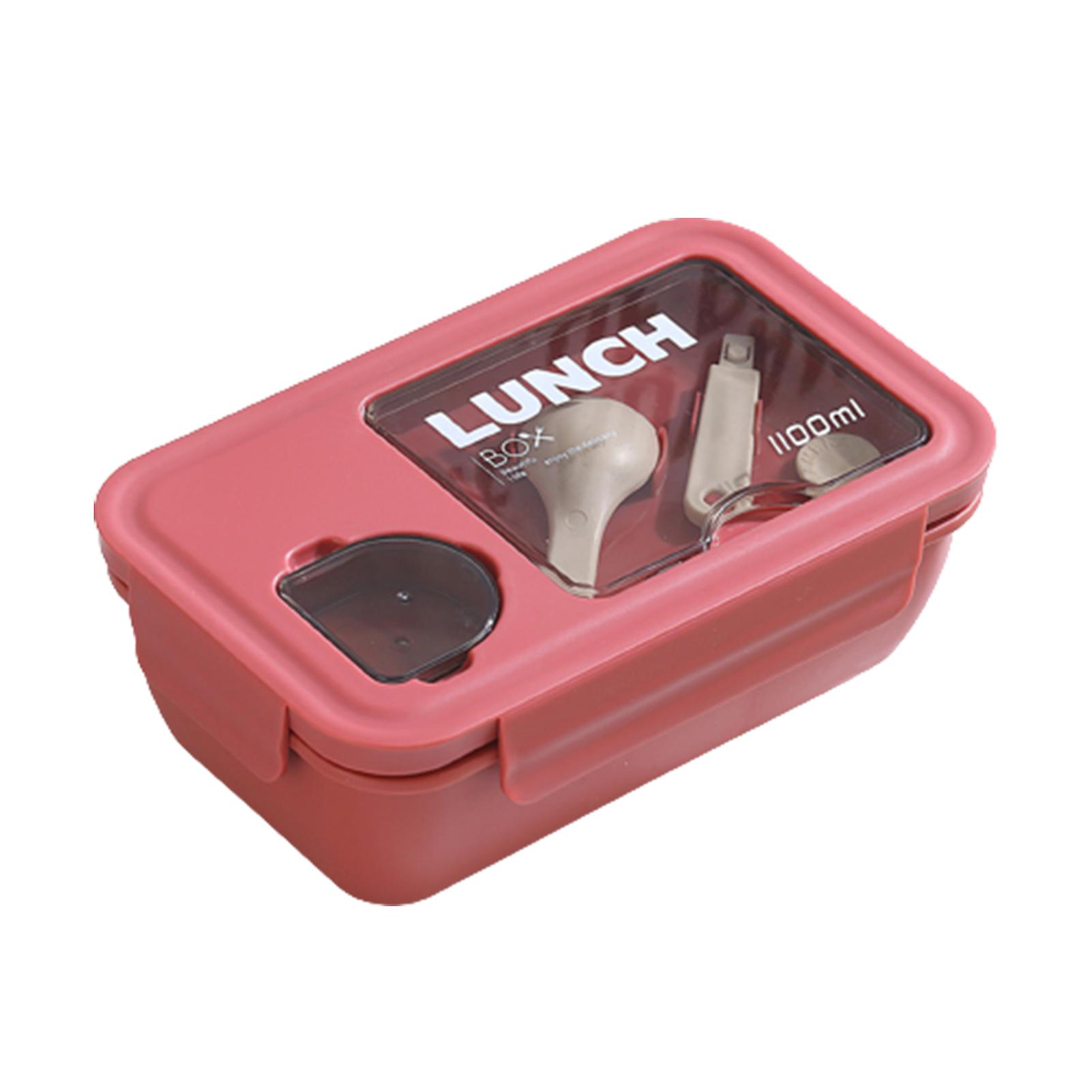 Large Capacity Plastic Bento Box Solid Color Leak-proof Food Storage Containers