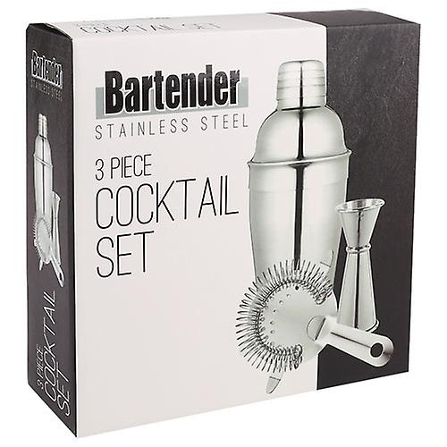 3-PIECE Bartender Stainless Steel Cocktail Set Professional Dishwasher Safe