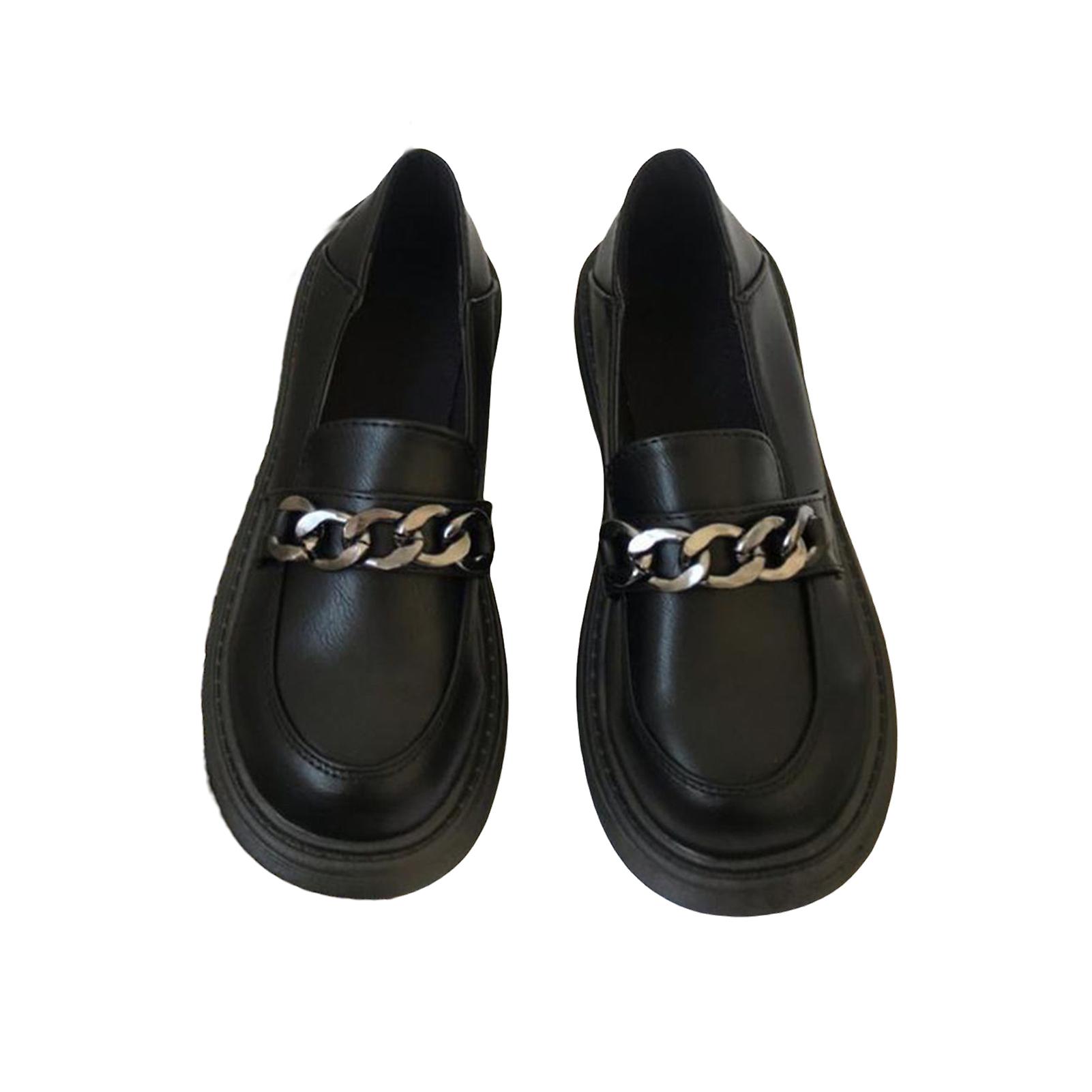 Women's Closed Round Toe Loafers Slip-on Thick-soled Loafers For Daily Wear Walking Shopping Travel Work