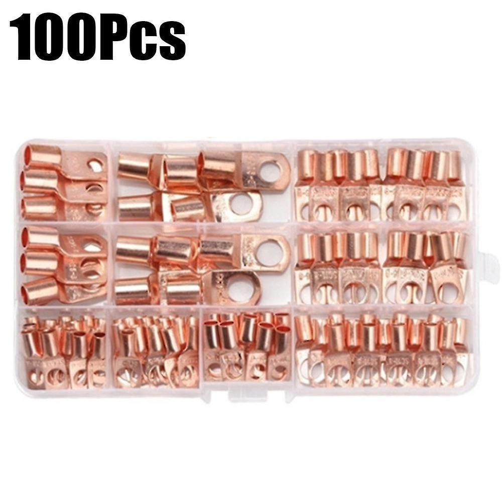 60/100/240pcs Sc6-25 Bare Terminals Lug Tinned Tube Lug Seal Battery Wire Connectors Bare Cable Crim