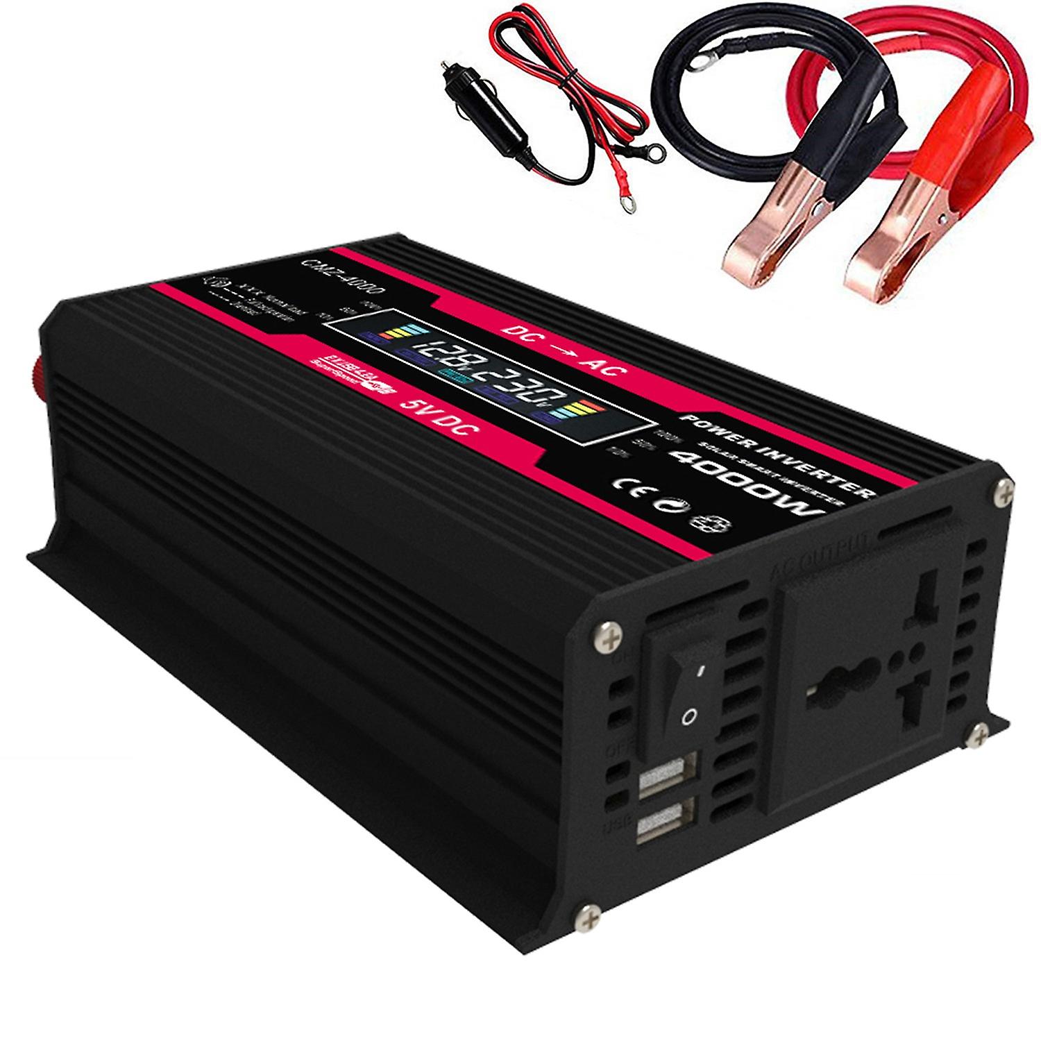 4000W Peak Power Modified Sine Wave Inverter LED Display 300W Rated Power Inverter DC 12V to AC 220V