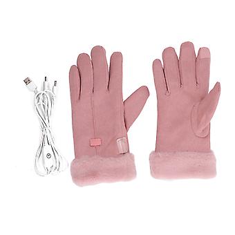 1 paar elektrische verwarmingshandschoenen Full finger USB verwarmde handschoenen dames Winter warme verwarmde handschoenen voor buiten fietsen