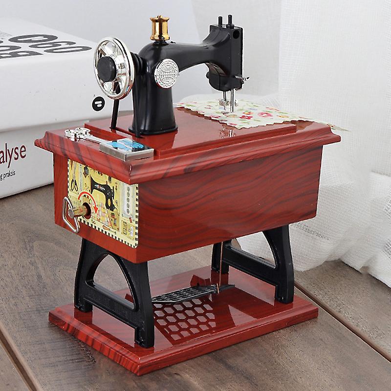 Sewing Machine Music Box Retro Sewing Clockwork Home Crafts Decoration Gift