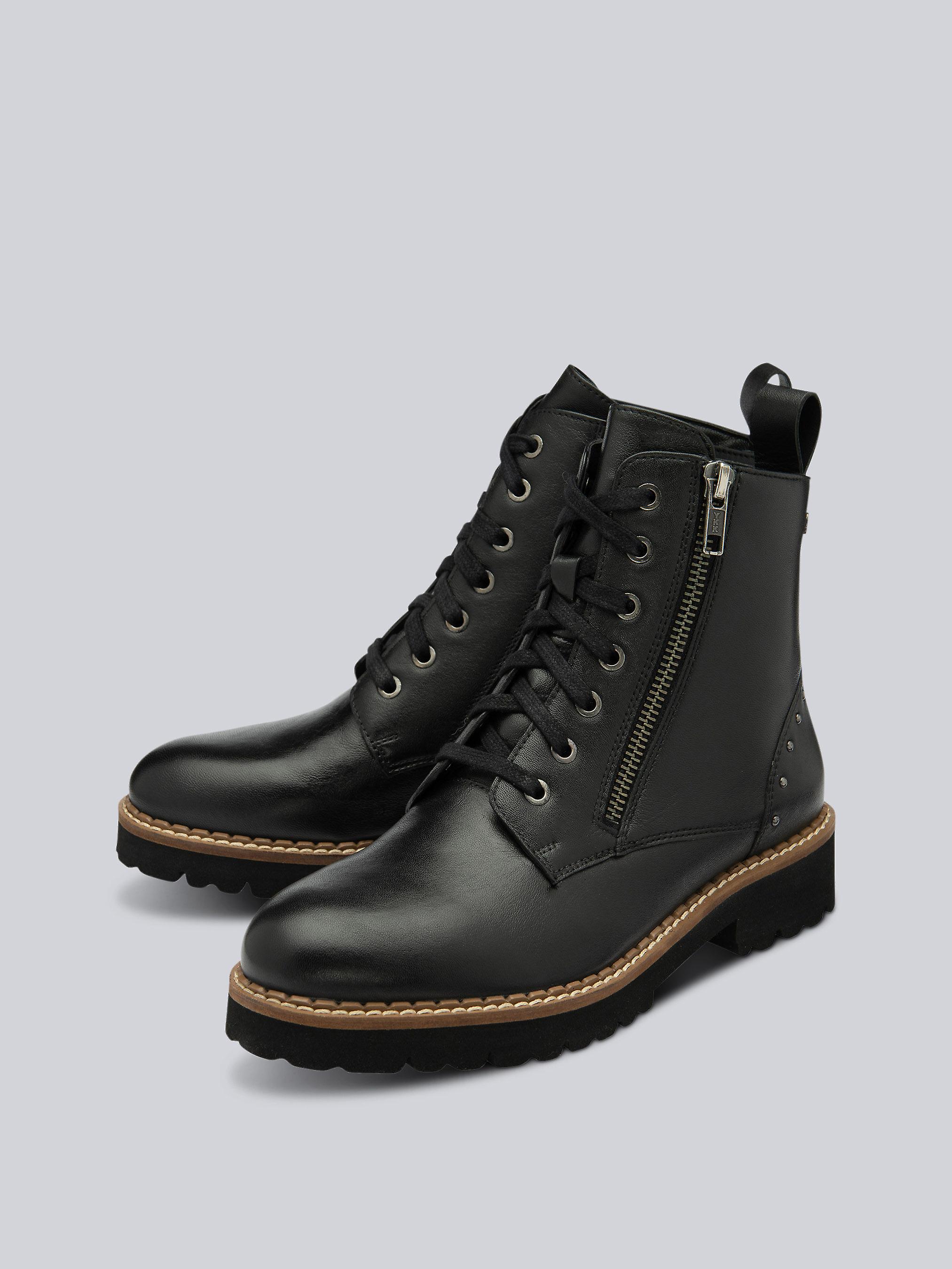 Lotus Braxton Leather Ankle Boots in Black