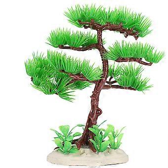 Fish Tank Aquarium Ornament Artificial Pine Tree Plastic Bonsai Plant DecorationArtificial Pine