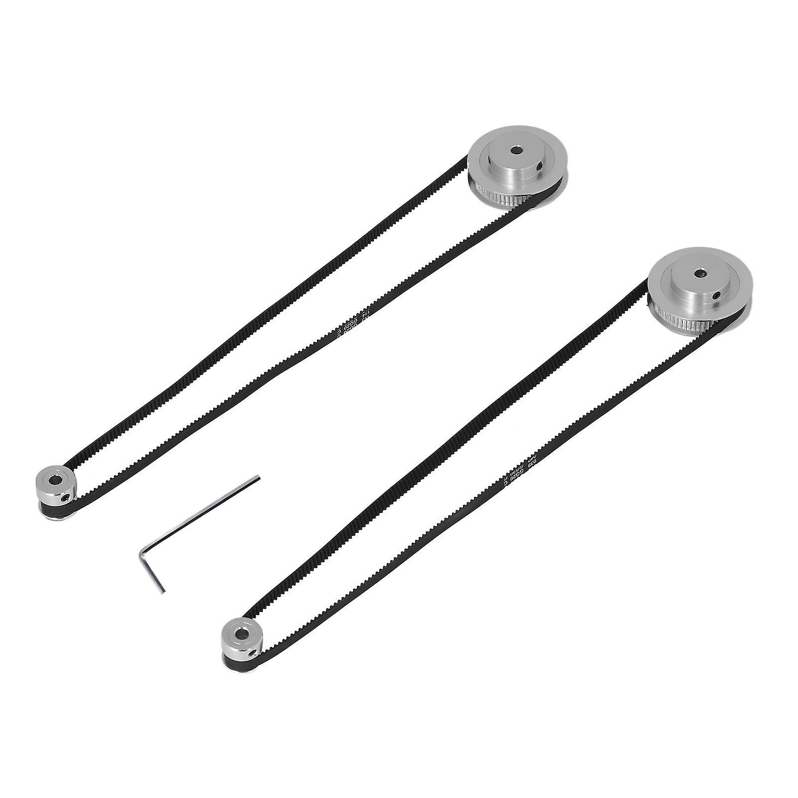 Ouitble Timing Pulley Timing Belt Pulley Set, 20/60 Teeth Synchronous Wheel with 2PCS 6mm Width Belt for 3D Printer, 5mm Bore, Mechanical Timing