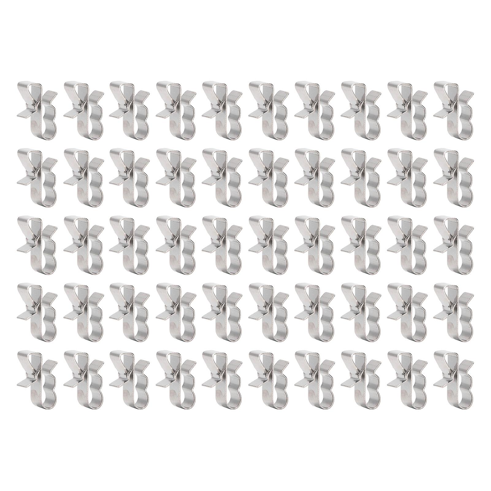 Uadme 50Pcs Photovoltaic Cable Clips, Wire Clamp Cord Fixing Holder Set Kit for Solar Panel PV