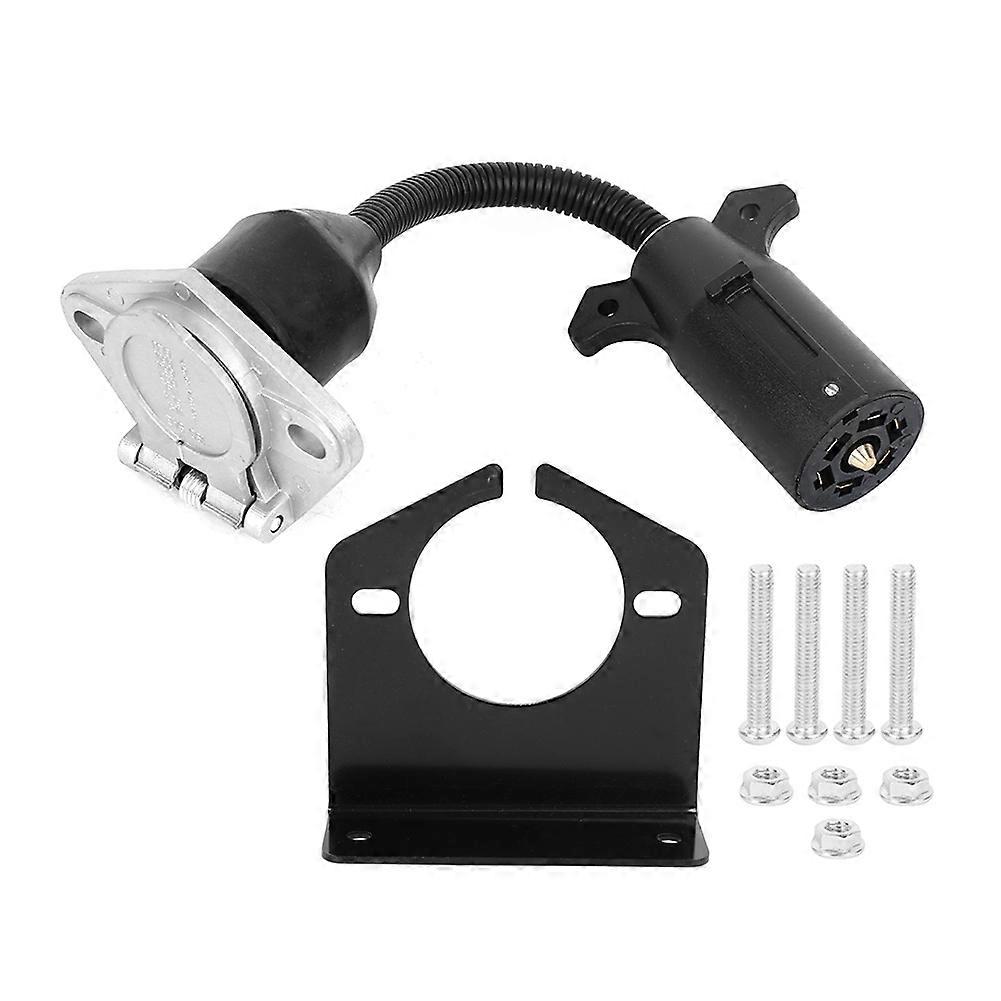 7 Flat Blade to 7 Round Pin Adapter Type Universal for Most RV Trailers Semi Trailers