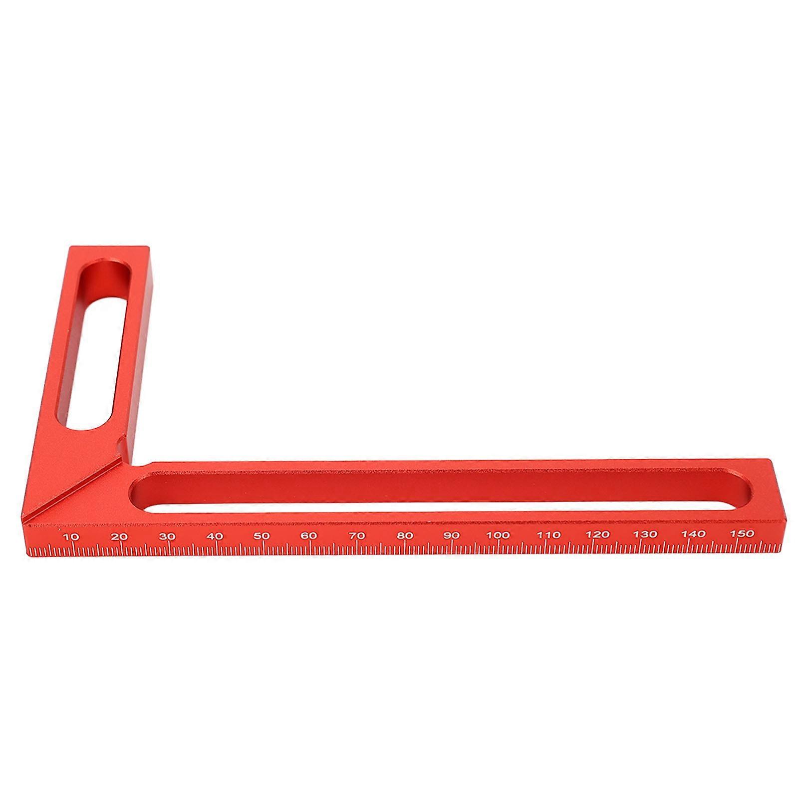 MechKit Woodworking Right Angle Ruler L Shape Carpenter Square, Aluminum Alloy Right Angle Ruler for Woodworking, 90° Measuring Tool, 160mm/6.3in,