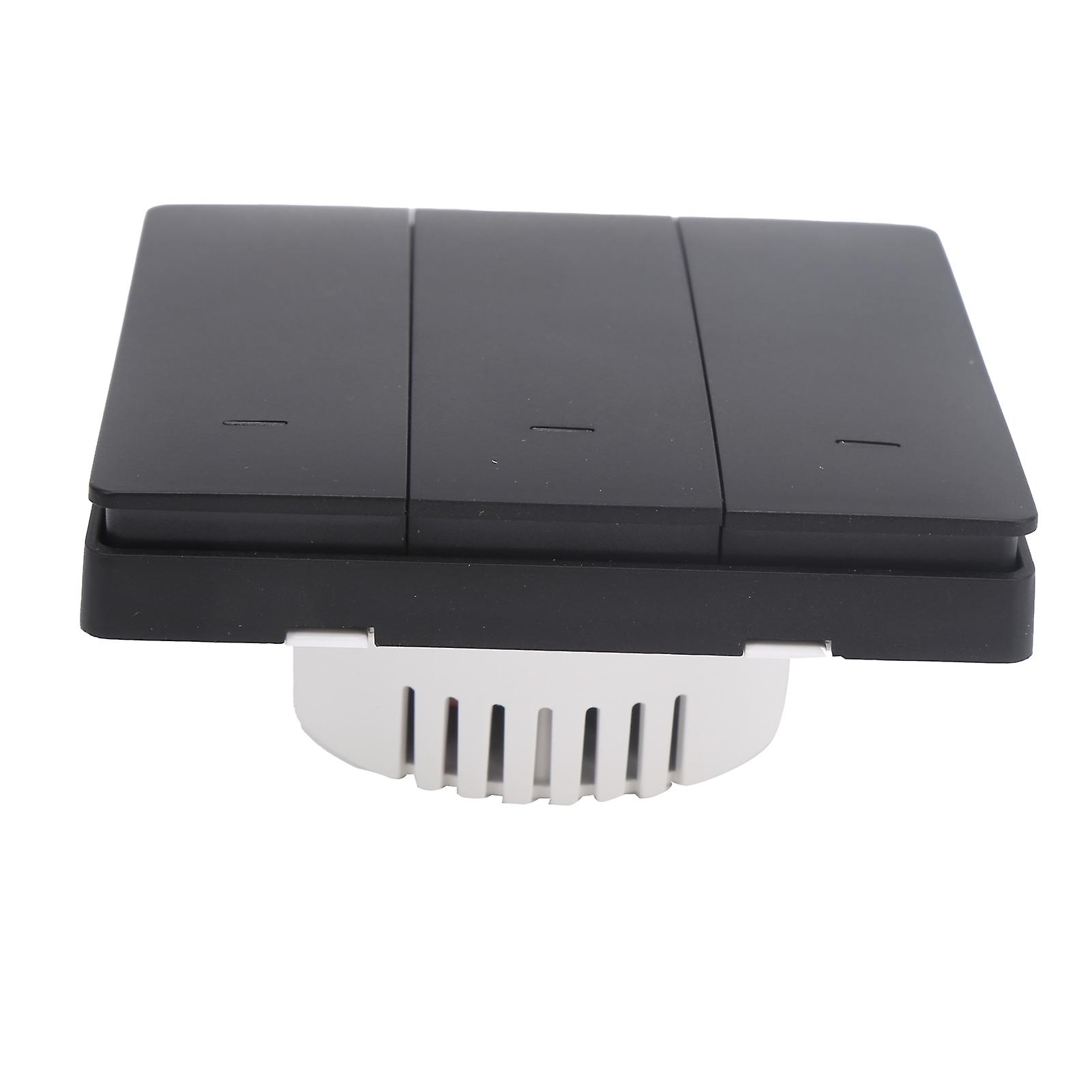 Smart Switch Black WiFi ZigBee 2-Gang 600W 10A 86x86x42mm