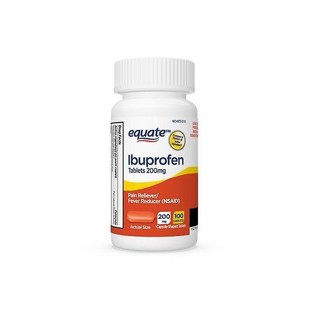 Equate Ibuprofen Tablets, 200 Mg, Pain Reliever/fever Reducer, 100 Count (capsule-shaped Tablets)