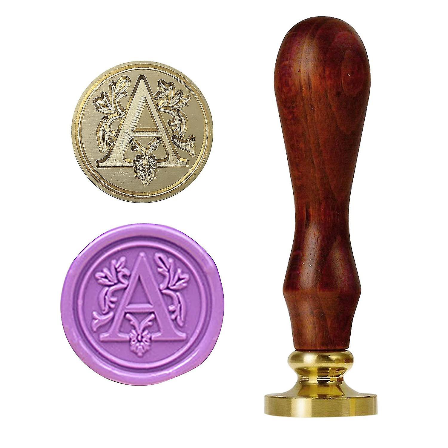 1Set Initial Alphabet E Wax Seal Stamp Vintage Botanical Leaves Letter Sealing Wax Stamps 30mm