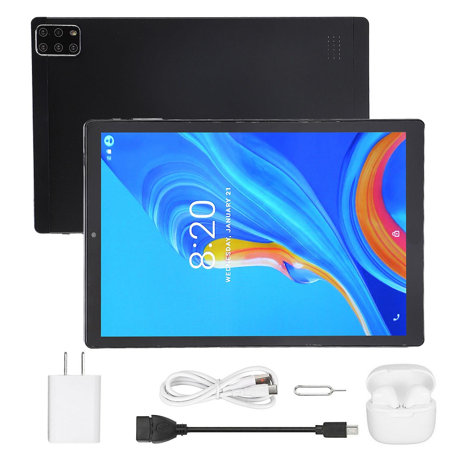 10.1 Inch Android 12 Tablet 10 Core CPU 6GB 128GB 5G WiFi Bluetooth Earbuds 8800mAh Black