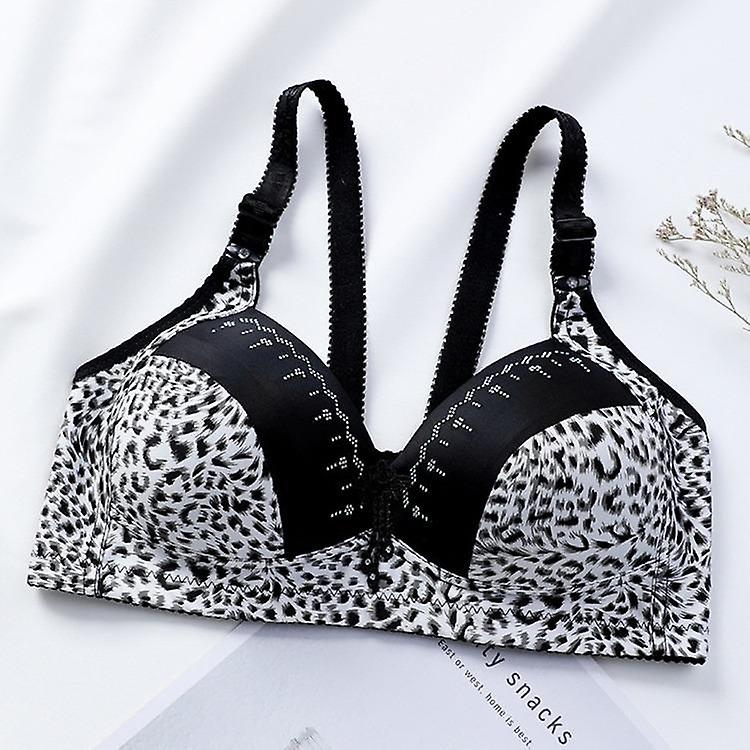 Dame Leopard Patchwork Justerbar Skulderrem BH Damer Afslappet Fuld Skål Åndbart Undertøj