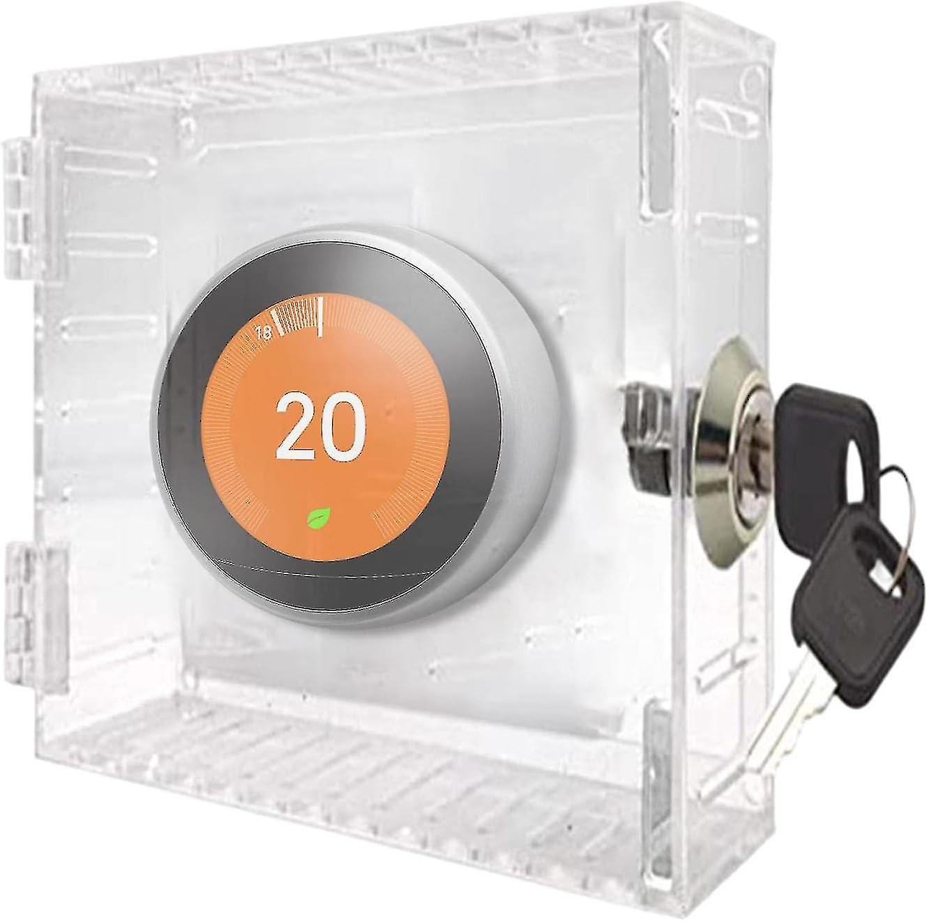 Thermostat Cover, Universal Thermostat Lock Box With Lock, Clear Large Thermostat Guard For Thermostat On Wall,thermostat Panel Lock Guard For Home, B