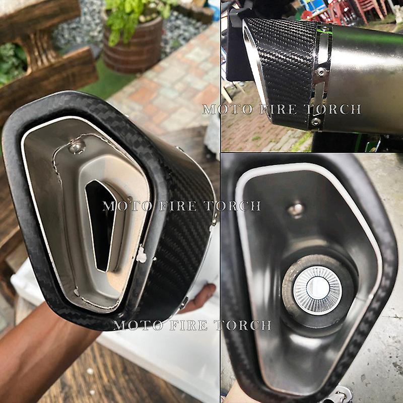Motorrad Auspuff Flucht Voll system modifiziert Kohle faser Schall dämpfer Front Middle Link Pipe DB Killer für Yamaha R25 R3 MT-03
