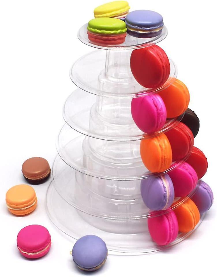 Six-tier transparent plastic cake stand