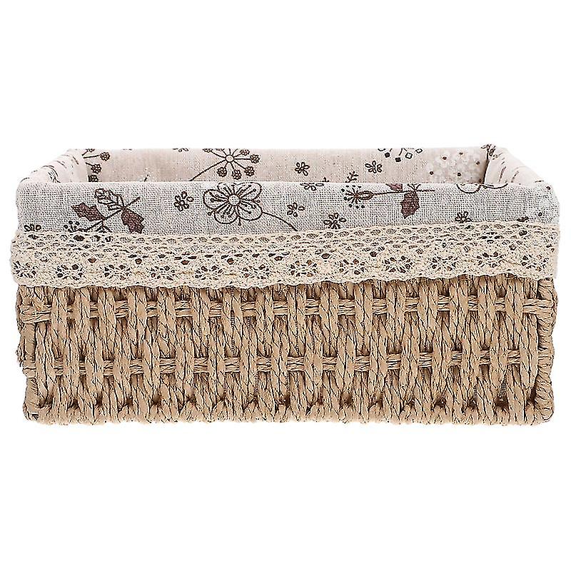1pcs Woven Basket With Cloth Liner