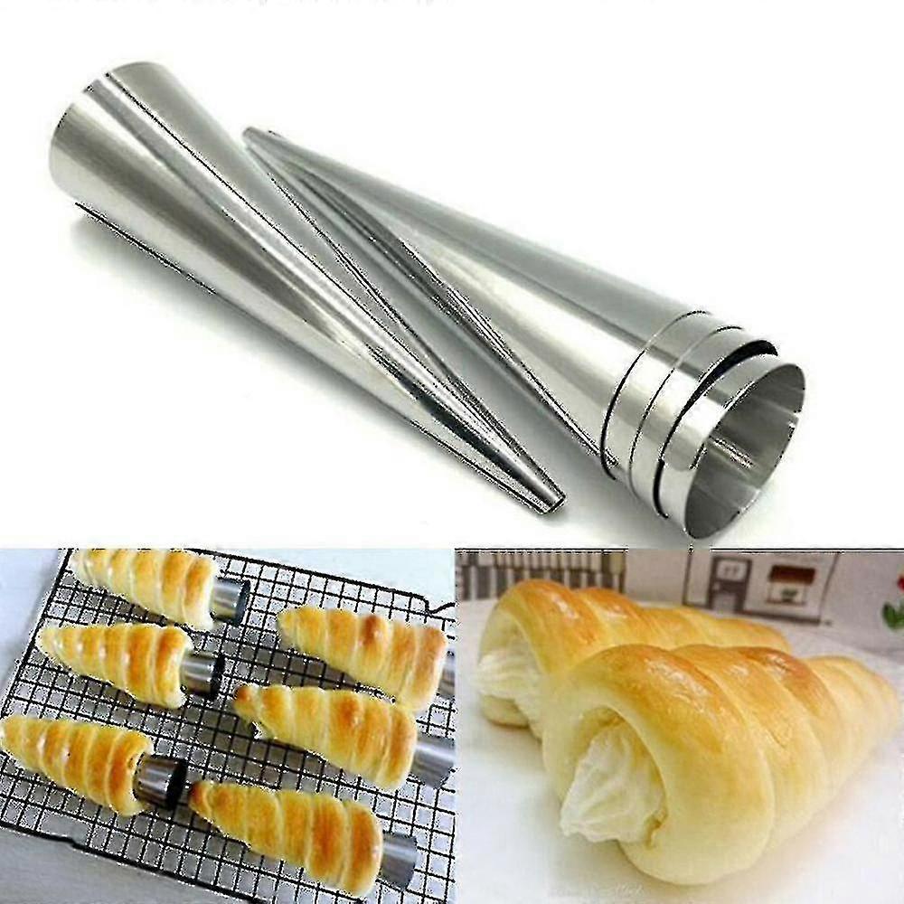 12pcs Pastry Cream Horn Cone Shaped Bread Cake Mould Baking Tool Set