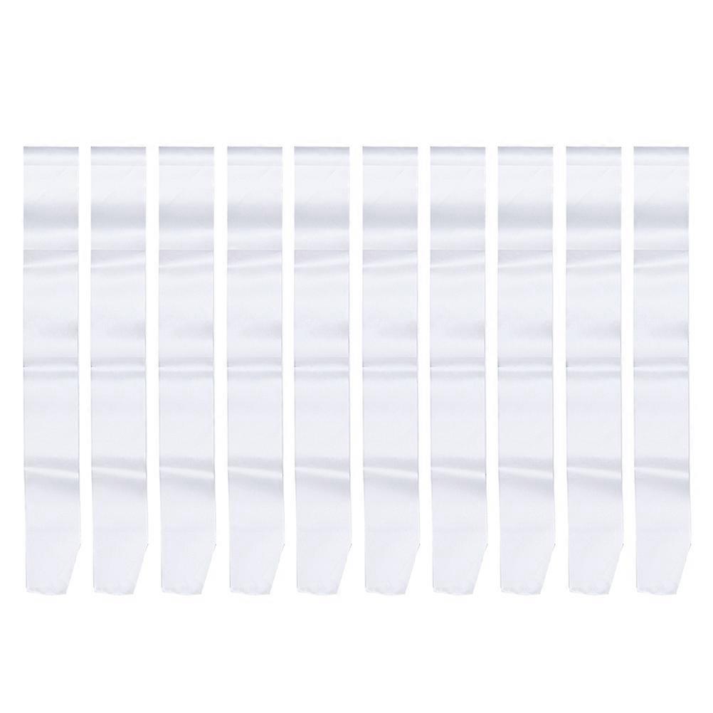 10pcs עשה זאת בעצמך אבנט ריק רגיל סאטן רגיל נימוסי להקות אביזרי מסיבה עבור תרנגולות לילות יום הולדת מקלחת התינוק פרישה (לבן)
