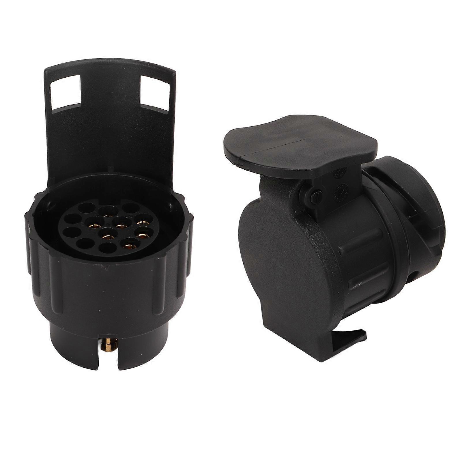 7 Pin to 13 Pin and 13 Pin to 7 Pin Trailer Socket Adapter Set Towing Socket Converter for EU Trailer Plugs