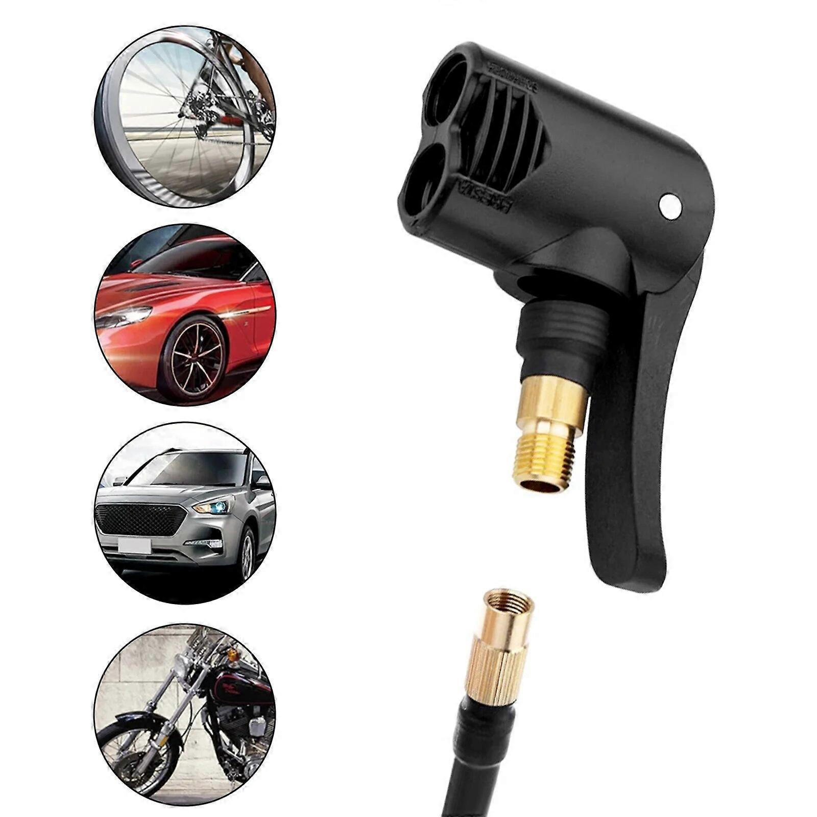 Car Air 2PCS Pump Inflatable Nozzle 2 In 1 Car Tire Valve Clamp Air Chuck Inflator Connector Inflatable Pump Valve Adapter Tyre FN9U8836