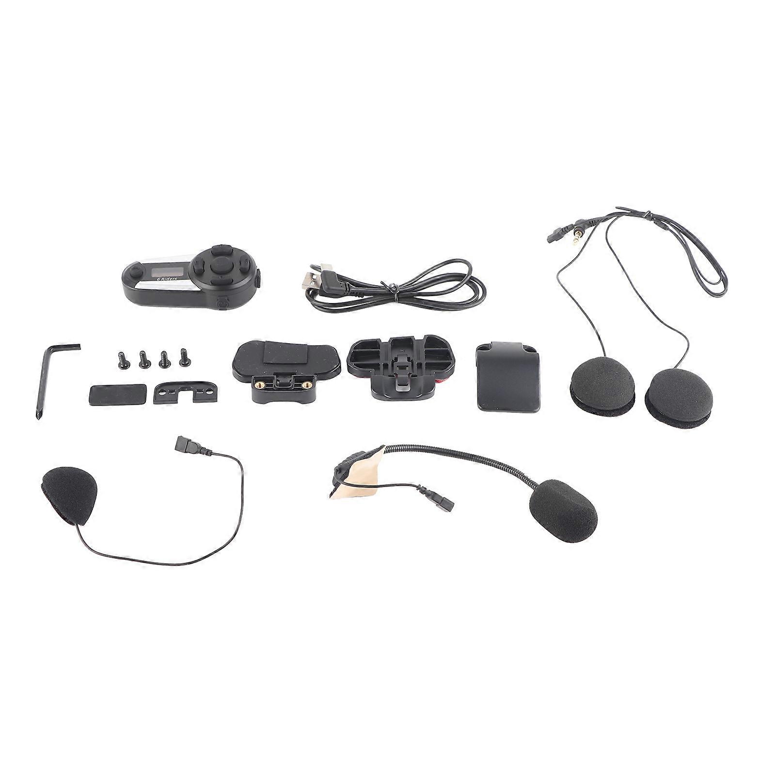 T20S Motorcycle Helmet Bluetooth Interphone Full Duplex Intercom Headset with Display Screen E2U708