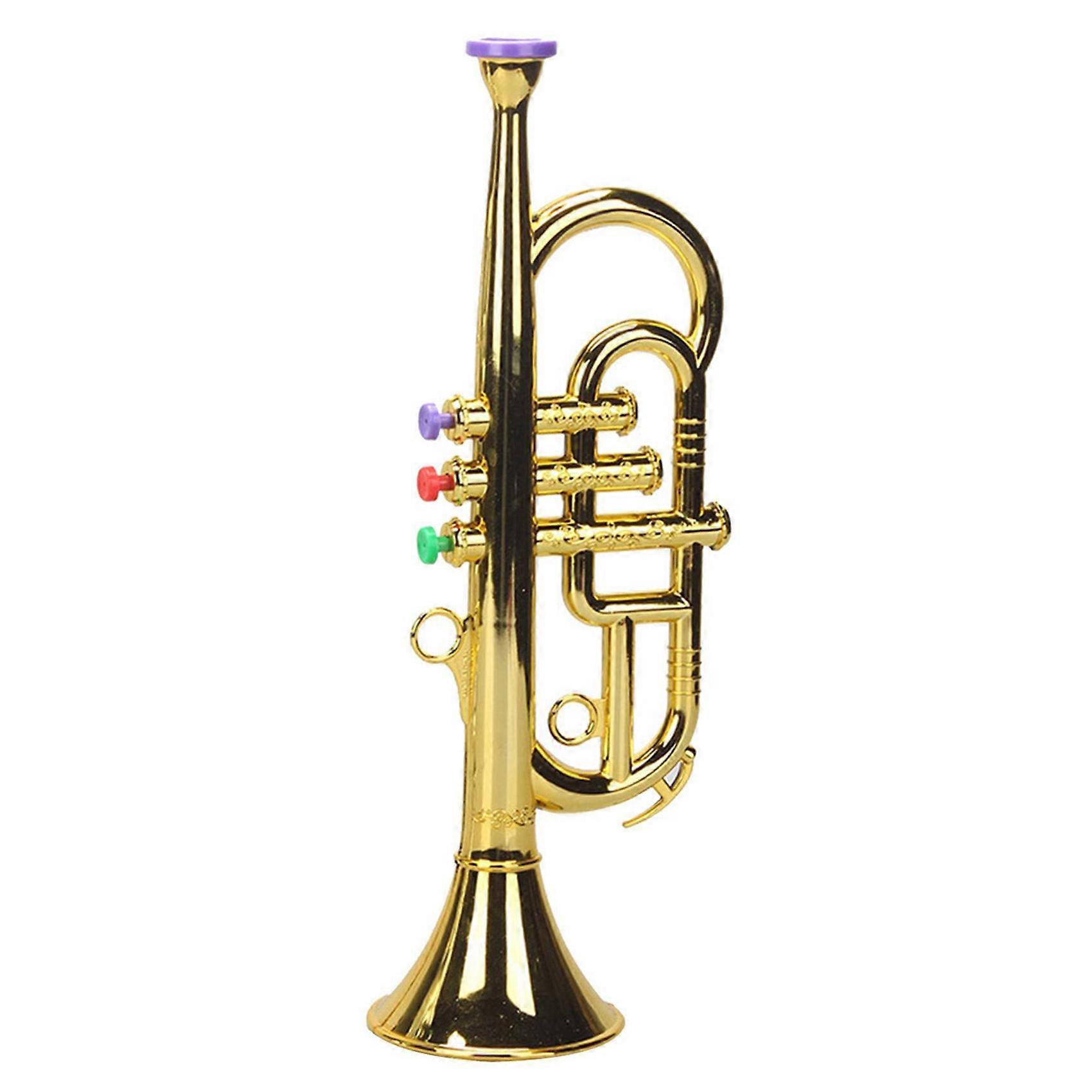 Trumpet 3 Tones 3 Colored Keys Simulation Play Mini Musical Wind Instruments for Children Birthday