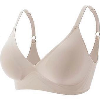 XIANRENGE naisten rintaliivit push up saumattomat langattomat rintaliivit pehmustettu braletti naisille uniliivit jooga urheiluliivit, beige