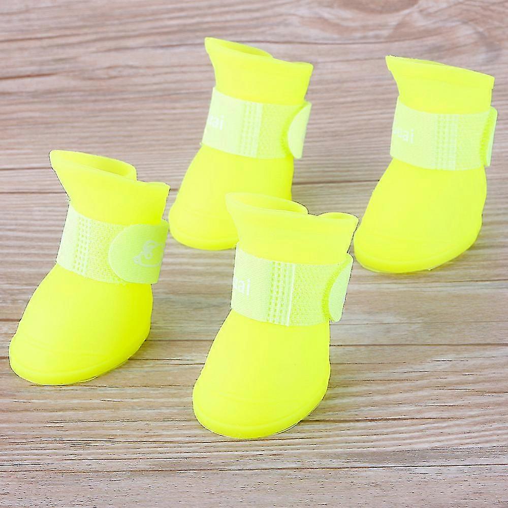 Jianghuoサマーペットドッグブーツ防水ペットレインブーツ犬用子犬耐久性ラバーブーツ