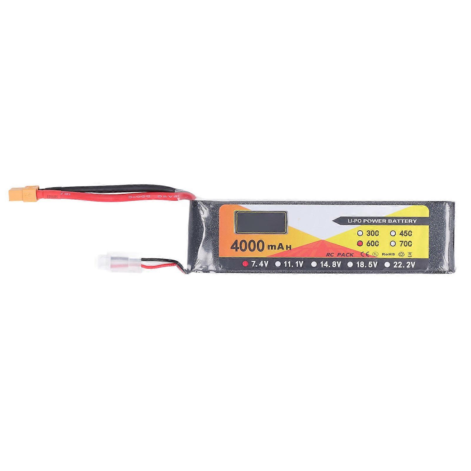 Rc Lipo Battery 7.4v 60c Discharge Rate 2s Xt60 Plug Connector 4000mah Power For Remote Control Vehicles