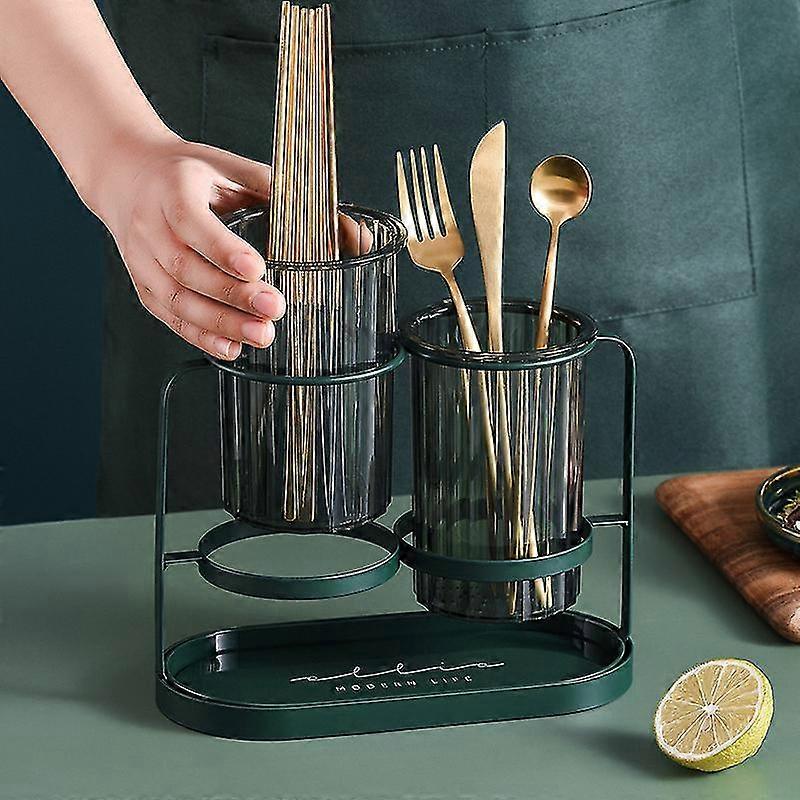 Utensil Holder Tableware Draining Rack Cutlery Storage Caddy Kitchen Flatware Organizer