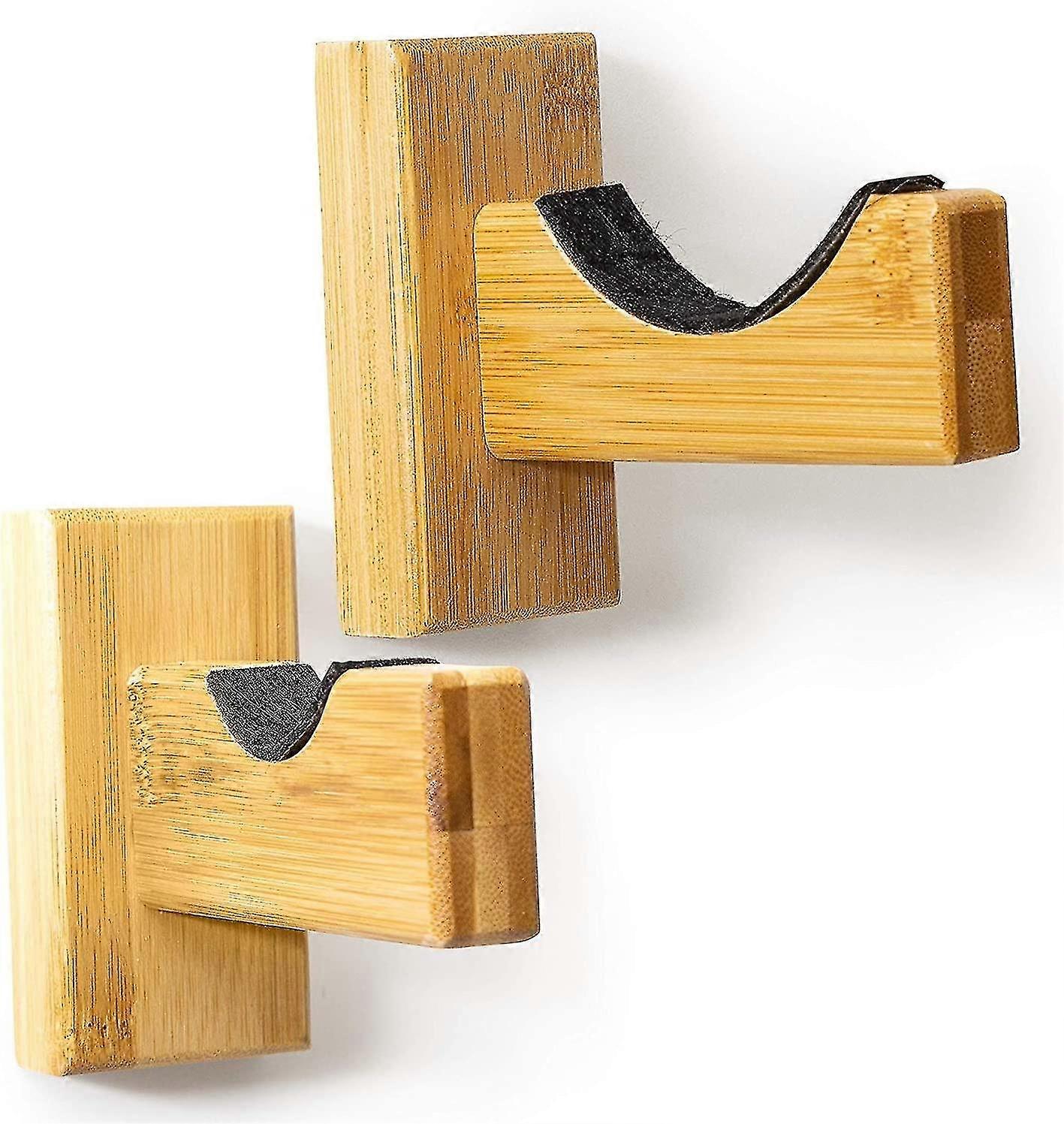 Baseball Bat Display Case Wall Mount Horizontal Rack Brackets Hanger Holder Bamboo Finish Yu