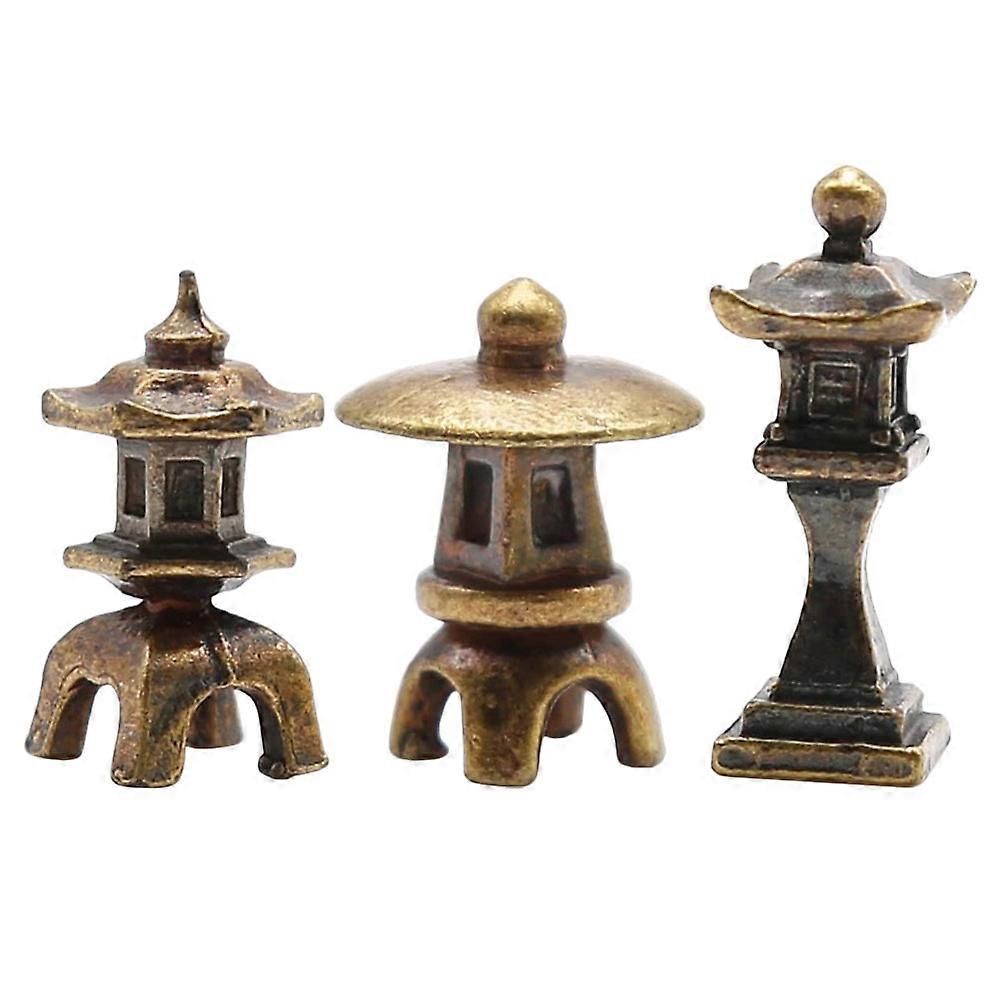 3Pcs Mini Pagoda Statue Miniature Pagoda Figurine DIY Micro Landscape Decoration