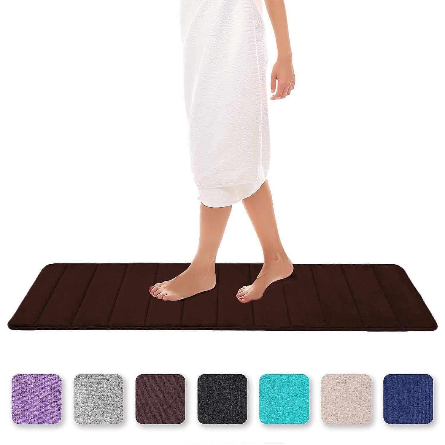 Fußmatte Memory Foam Badematte Rutschfeste saugfähige Badematte Waschbare Badematte - 40 x 120cm, Braun