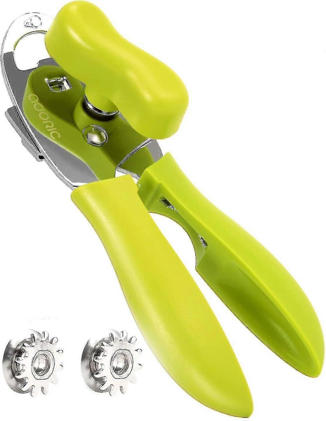 Manual Can Opener, 4-in-1 Stainless Steel Professional Can Opener, Ultra Sharp Cutting, Black