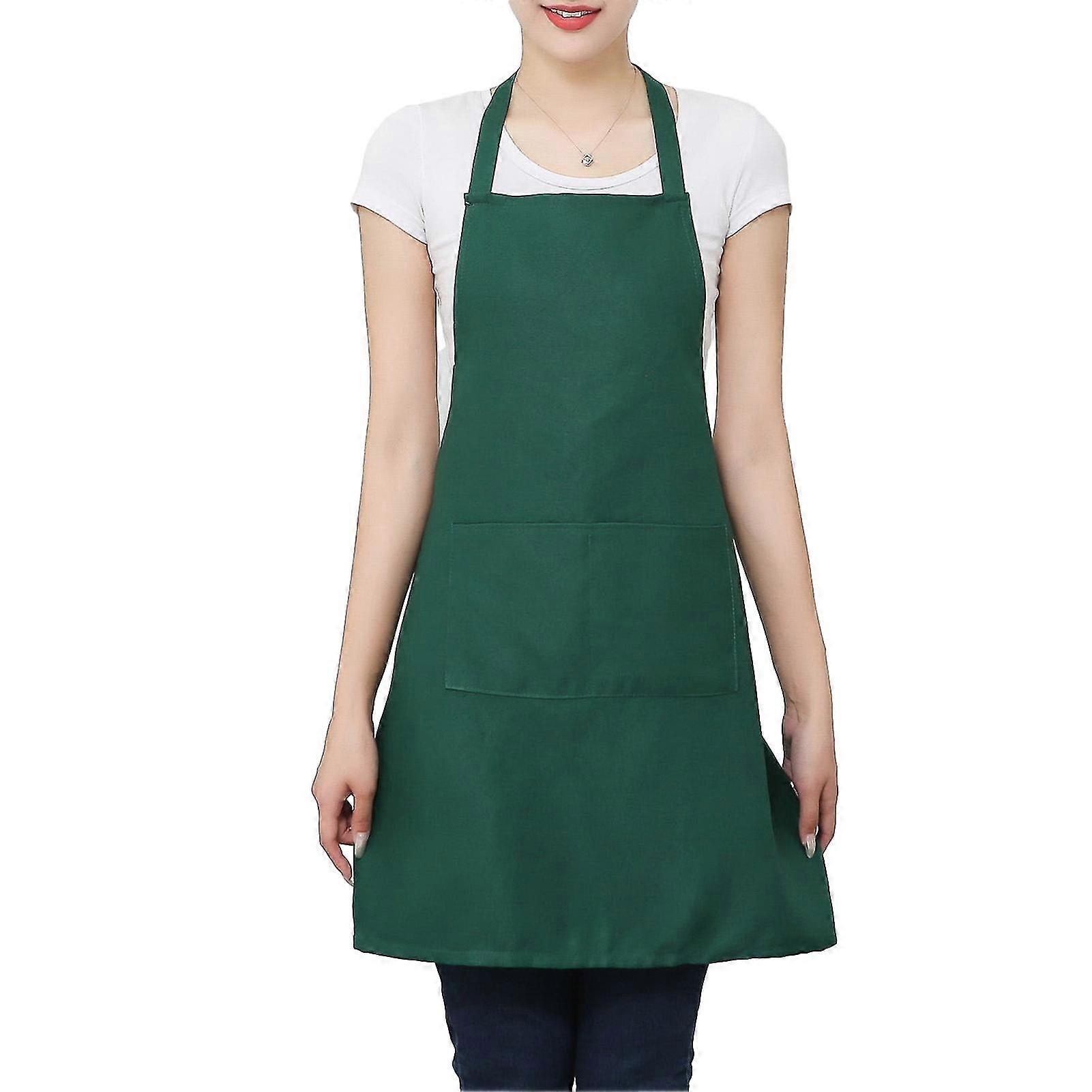 Unisex Apron Long-lasting Work Apron With Pockets Adjustable Straps Cooking Apron For Grill Restaurant Bar Cafes Kaesi
