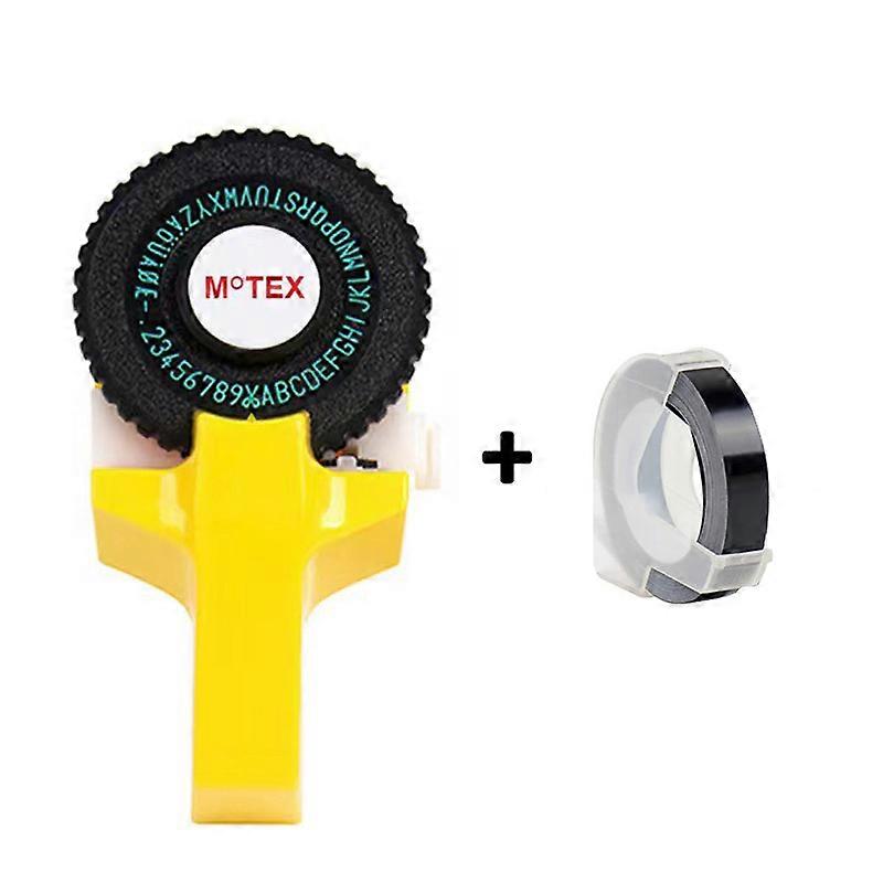 MoTex E101 Mini Portable Printer Embossing Typewriter Labeller 3D Tape Maker Machine Black Pink Yellow