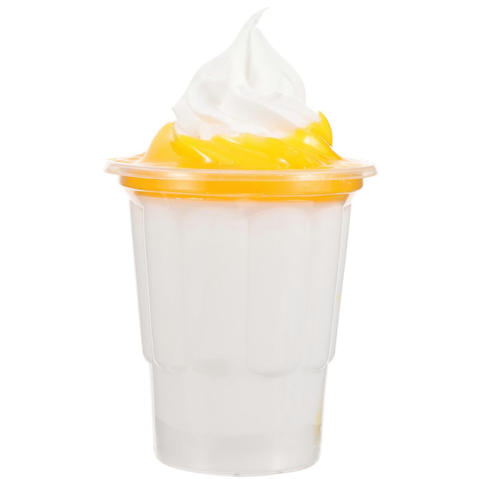 Artificial Food Model Ice Cream Model Simulated Ice Cream Fake Ice Cream Photo Prop(Yellow