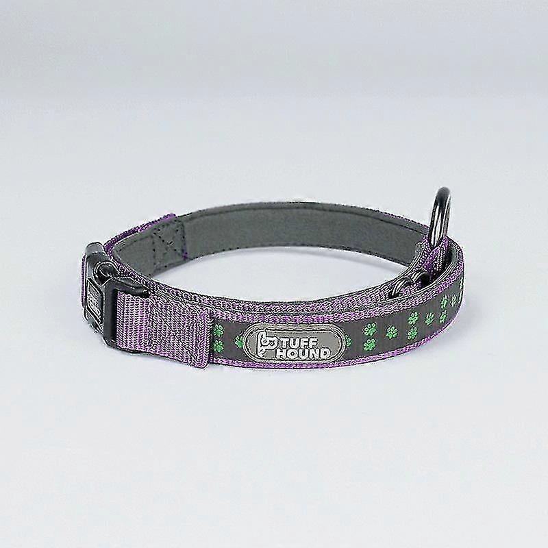 night reflective collar leash size:xs tuffhound