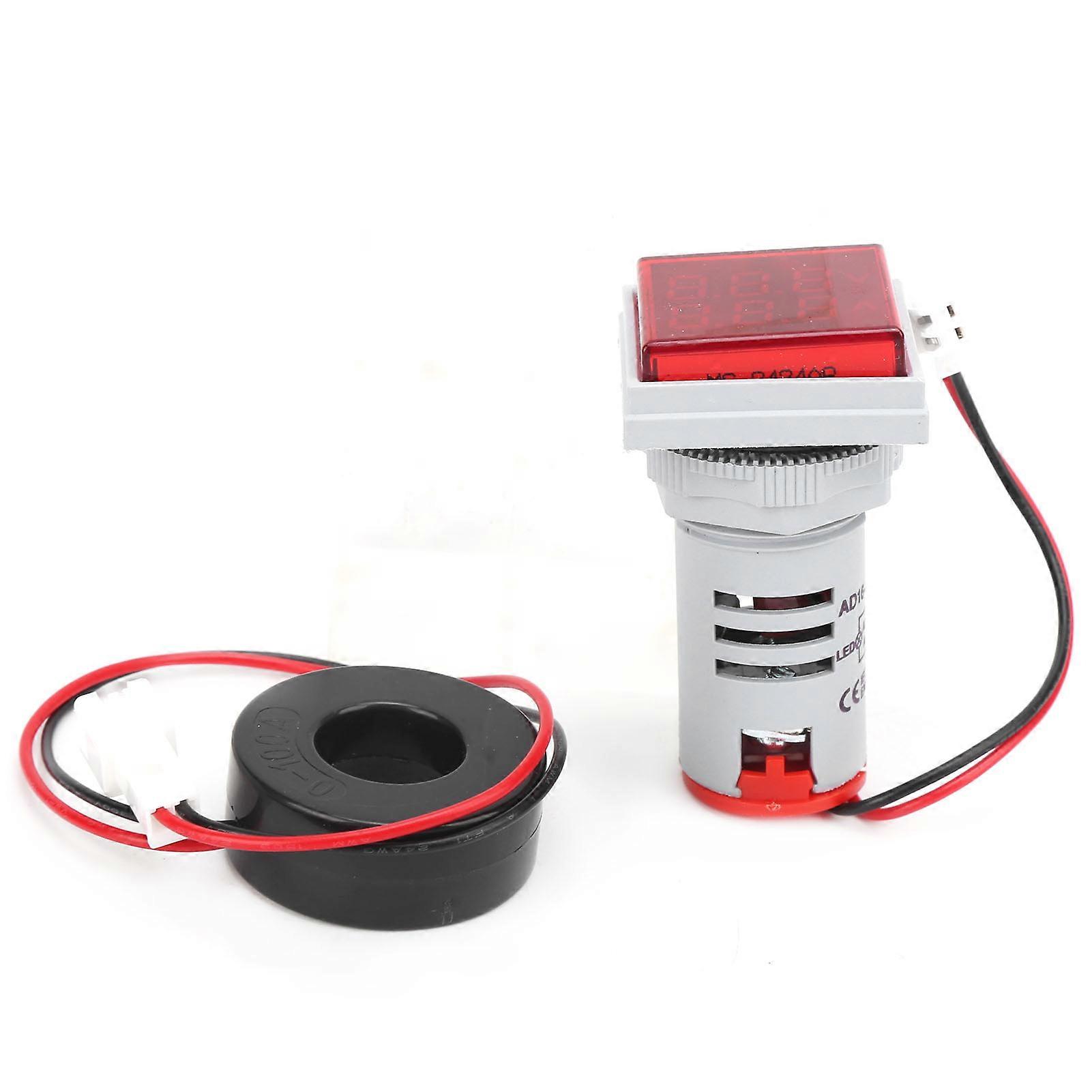 AD16?22FVA 2in 1 Voltmeter Ammeter Voltage Current Meter Tester Measuring IndicatorRed