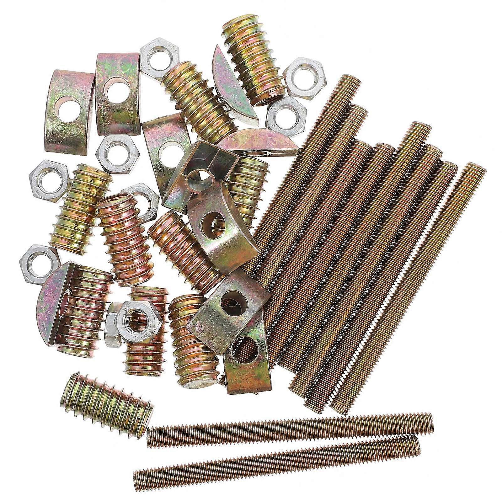 10 Sets Panel Furniture Four-in-one Connectors Table Bed Assembly Fasteners