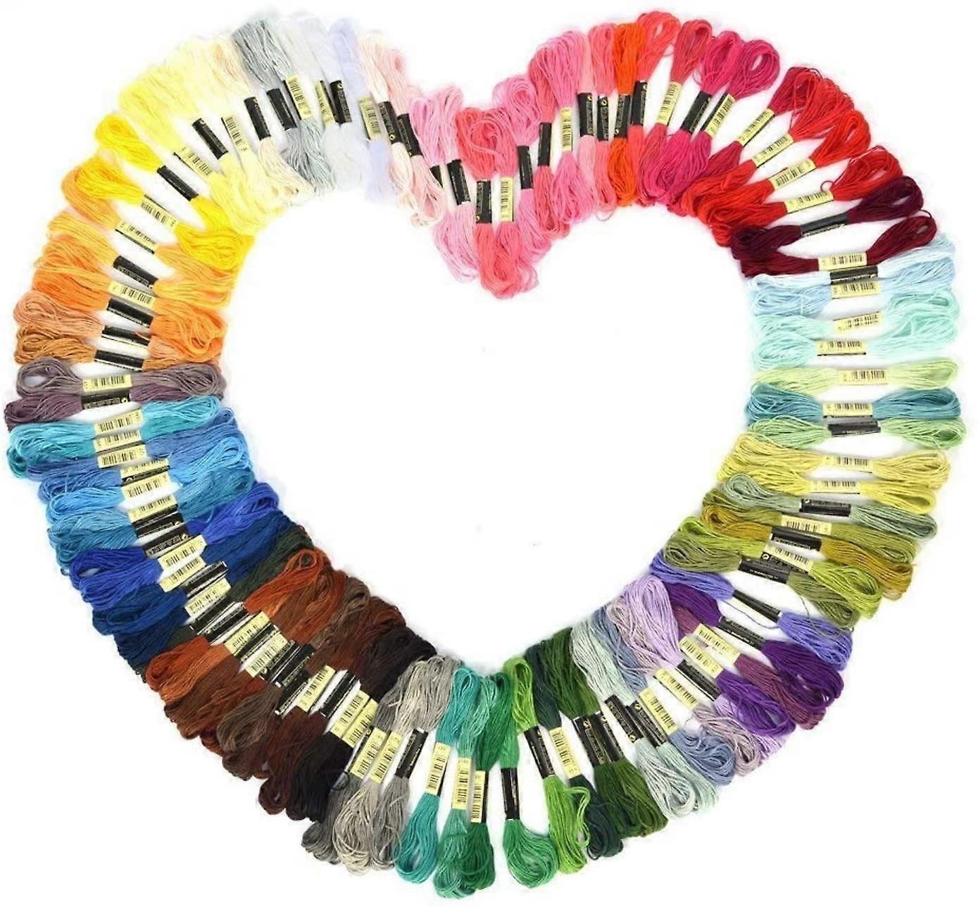 100 Colores Punto de Cruz Algodón Bordado Hilo Hilo Hilo Abigarrados Costura Madejas